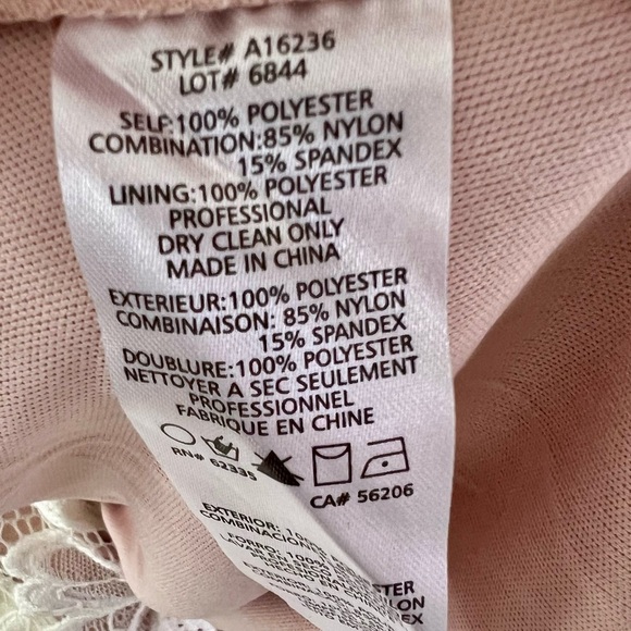 BETSY & ADAM | Sheath White Floral Lace Illusion Mini Dress Embellished Size 8 - Picture 10 of 12